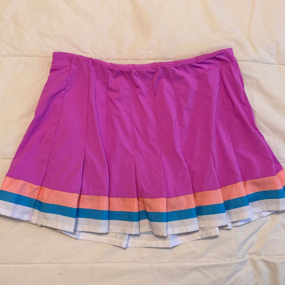 Pickleball Lilly Pulitzer Loren Luxletic UPF 50+ Amethyst Stripe Hem Pleat Skort